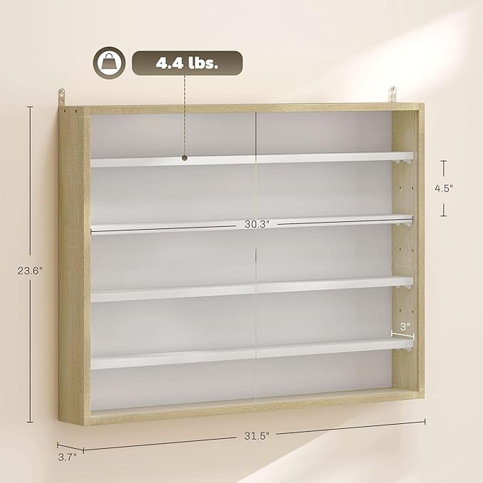 HOMCOM 5-Tier Display Cabinet, Glass Door Cabinet - Image 3