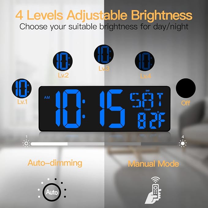 XREXS Large Digital Wall Clock - Image 5