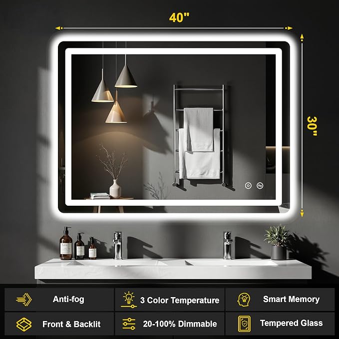 LED Bathroom Mirror with Lights - Image 2
