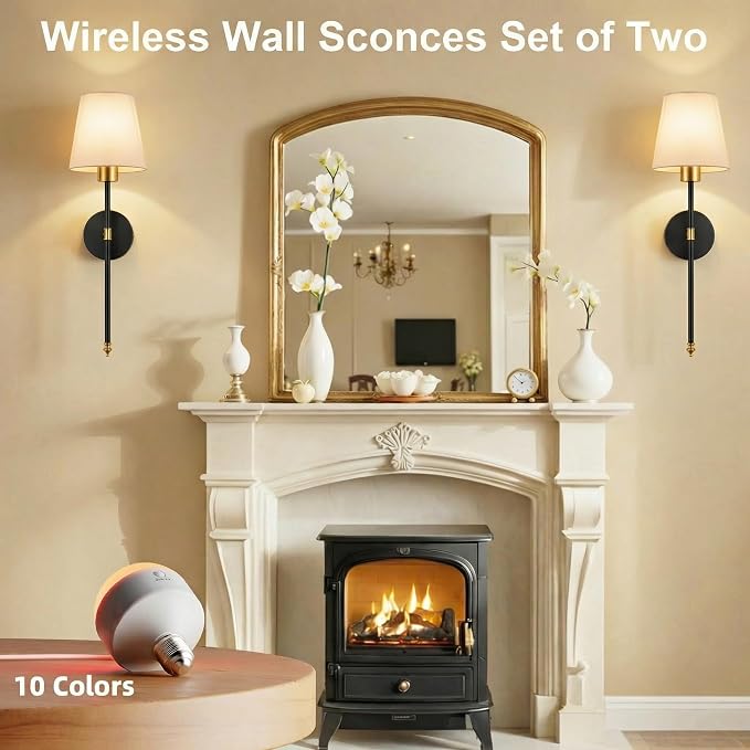 IRONPAX Wall Sconces Battery Operated Set of 2, Wireless Rechargeable Wall - Image 8