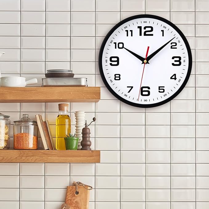 Wall Clock Silent Non-Ticking Modern Clocks Battery Operated 8 Inch Small - Image 6