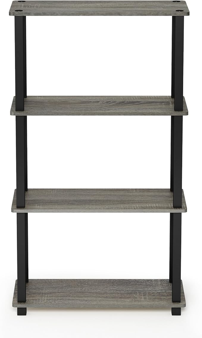 Furinno TURN-S-TUBE Storage Shelves, 4-Tier Book Shelf, Corner Shelf, Toolless - Image 4