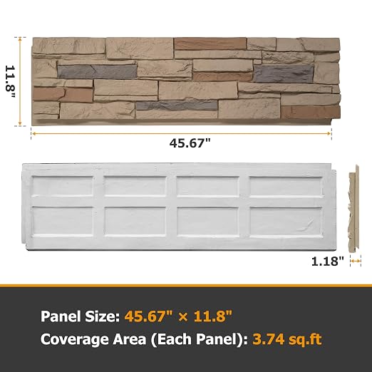 ROOMTEC 1-Pack Faux Stone Wall Covering Panels - Image 2