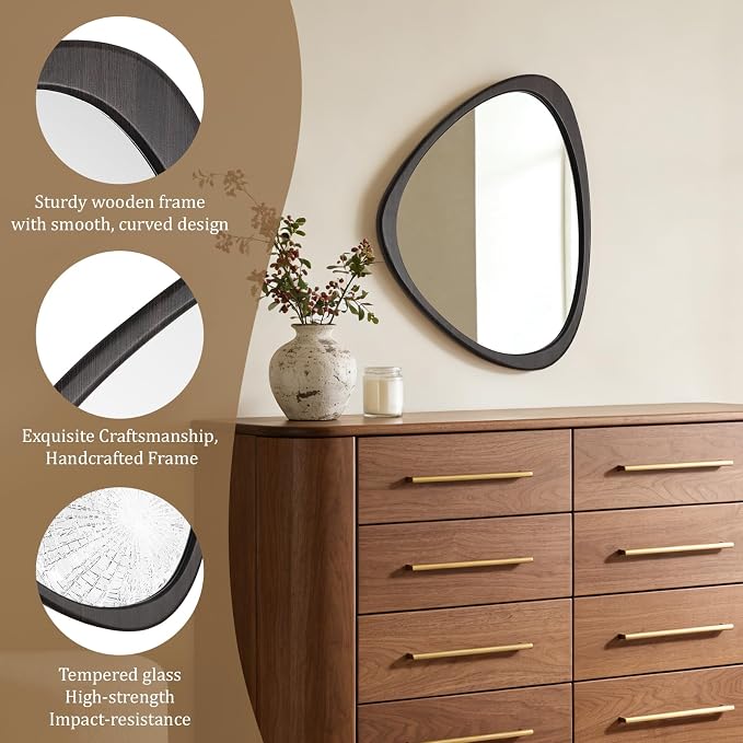WallBeyond Asymmetrical Mirror, Irregular Wall Mirror, Wall Mirrors Decorative - Image 5