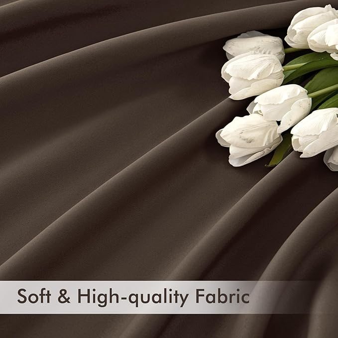 MIULEE Chocolate Brown Back Tab Blackout Curtains 72 Inches Long 2 Panels Set - Image 6