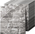 3D Wall Panels Peel and Stick in Grey White，20 PCS XPE Foam 3D Wallpaper by Greymond