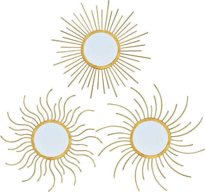Mirror Decor Sunburst Mirrors Metal Sun Mirror Wall Decor Wall Mirror Home by wotieuns