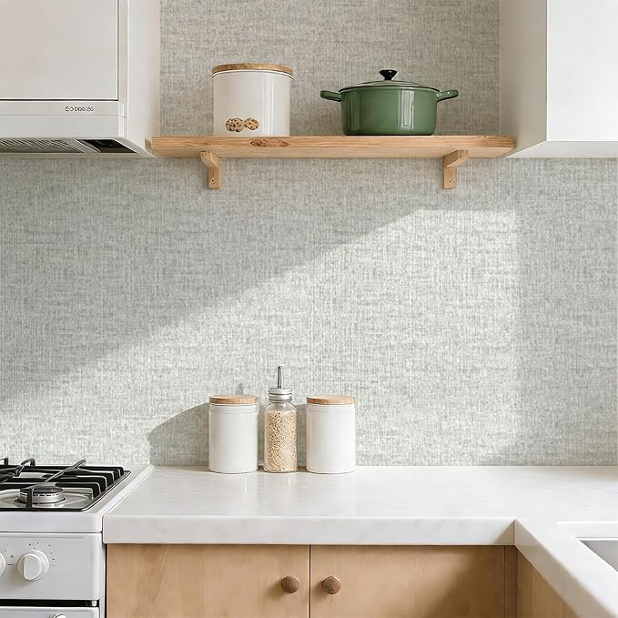 Grasscloth Peel and Stick Wallpaper, Waterproof Self Adhesive Removable Vinyl - Image 6