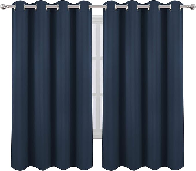 LEMOMO Navy Blackout Curtains 66 x 63 Inch Length/Set of 2 Curtain - Image 2