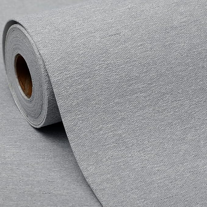 SHUFA Gray Cotton-Like Textured Grasscloth Wallpaper Matte Thick Real Woven by Unknown