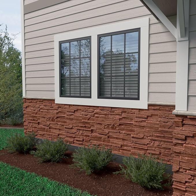 EverStone Cascade Faux Stone Panel, 48 5/8"W x 24 3/4"H x 1 1/4"D, Sun Valley - Image 10