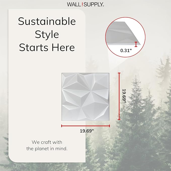 Wall!Supply - 3D Wall Panels – Geo Lite White Wall Covering - Lightweight - Image 5