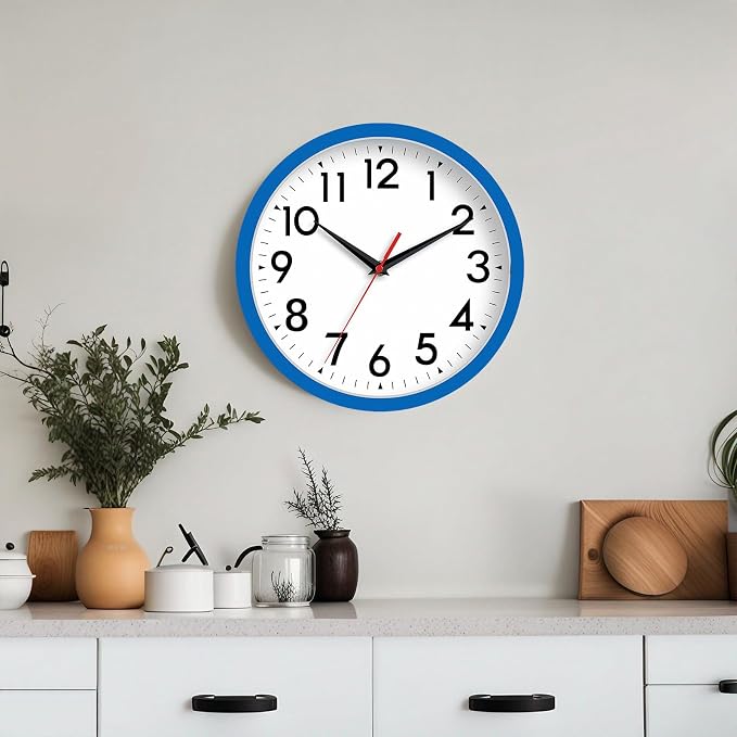 DAXSMY Wall Clock Small Analog 8 Inch Silent Non Ticking Battery Operated - Image 2