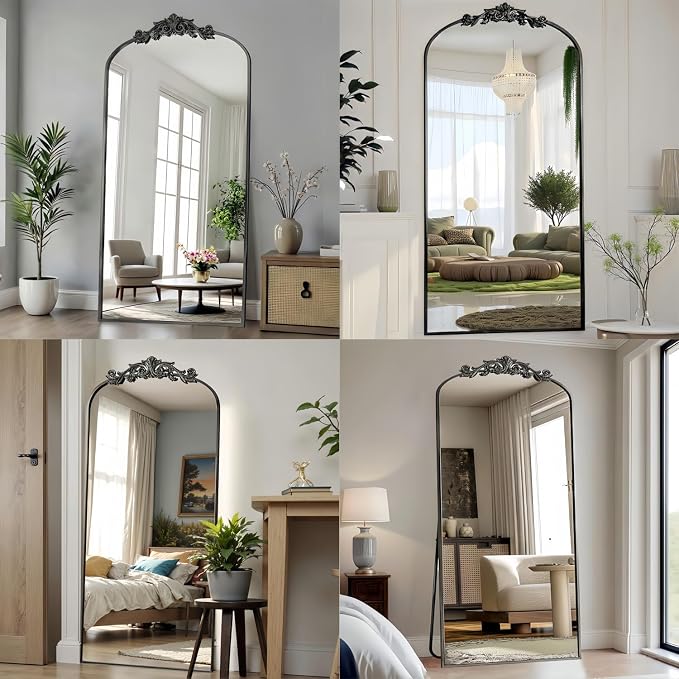 Dewfig Arched Full Length Mirror, Floor Mirror - Image 4