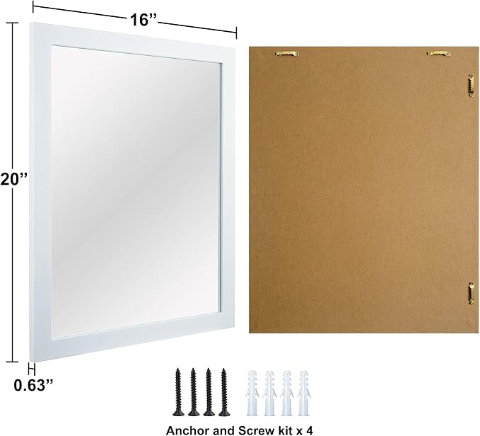BOMINICA Rectangular Wall Mirror Framed Wall Mirror 16” x 20” - Image 4