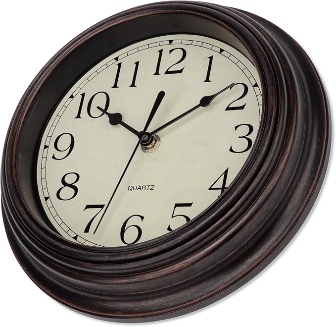 Foxtop 9 Inch Wall Clock Battery Operated Silent Non-Ticking Small Classic - Image 5