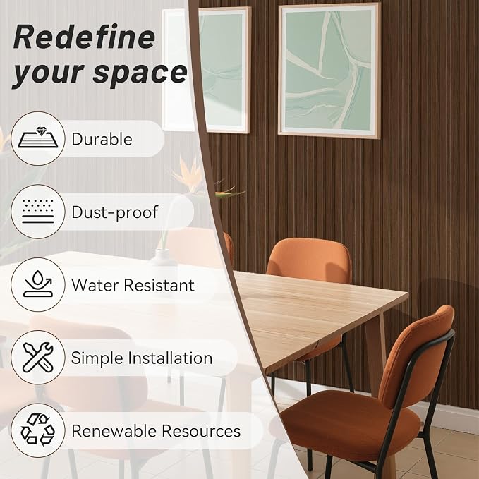 WPC Slat Wall Paneling, TV Background, Living Room, 94.5 x 6 in - Image 5