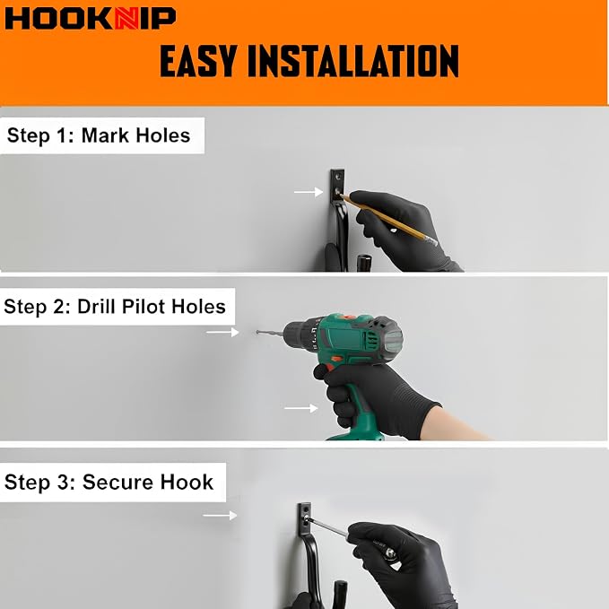 Pack 20 Garage Hooks Heavy Duty | Multi-Sized Wall Mount Tool Hangers - Image 4