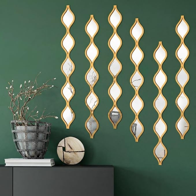 Yulejo 6 Pcs Acrylic Teardrop Mirror Decor by Yulejo