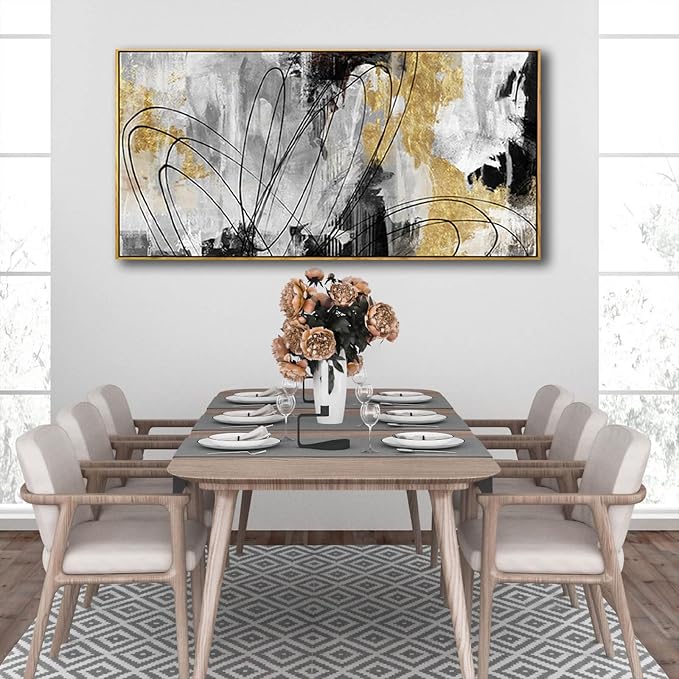 YJYart Abstract Wall Art Office Decor Gold Wall Decor - Image 7