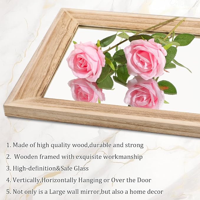 AAZZKANG Full Length Door Mirror Wooden Frame Large Mirrors - Image 3