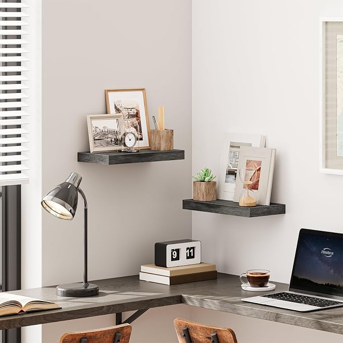 HOOBRO Floating Shelves for Wall, Wall Mounted Shelf Set of 2, 15.7" Hanging - Image 6