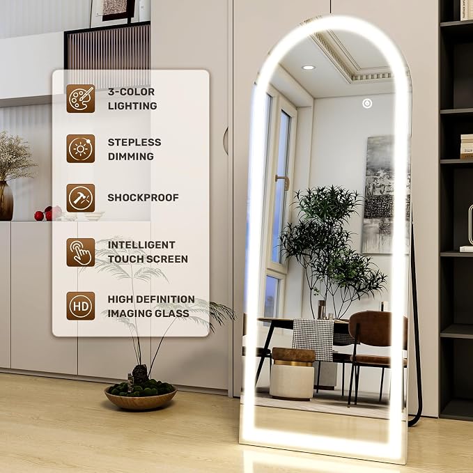Easly 21"x56" Arched Full Length Mirror - Image 5