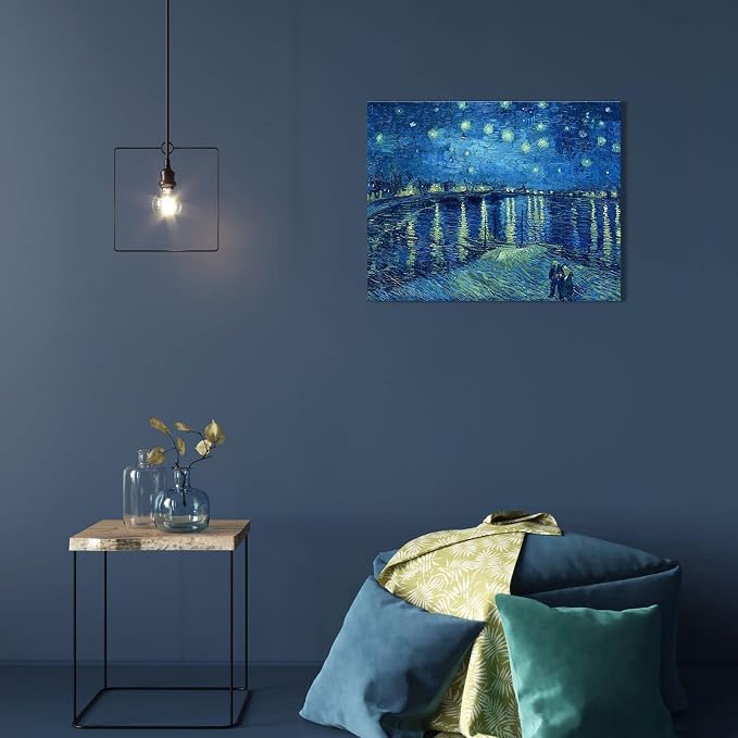 1 KINGO Van Gogh Canvas Wall Art: Starry Night over the Rhône Oil Painting - Image 6