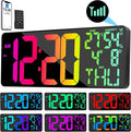 11 RGB Color Changes Large Digital Wall Clock/Bluetooth Auto Time Sync by Xflyee
