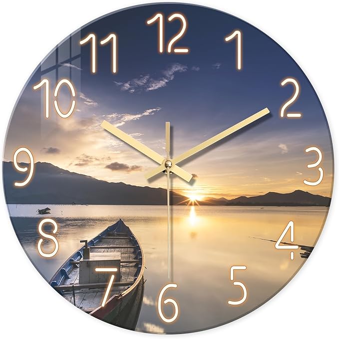 Kitchen Wall Clocks Battery Operated 12 Inch Sunset Decorative Small Wall Clock by Constantplanet%E6%97%97%E8%88%B0%E5%BA%97