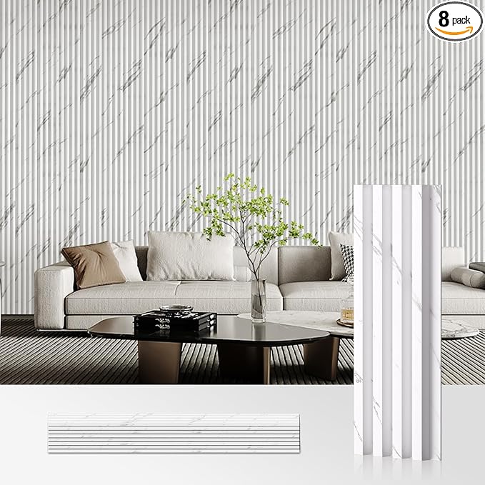 OUZUGIE WPC Acoustic Slat Wall Paneling, Living Room, TV Background, Study Room by OUZUGIE
