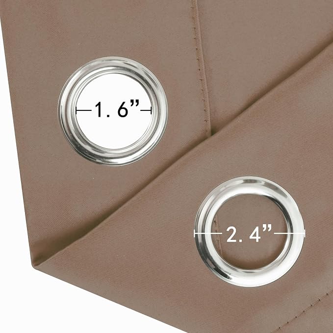 LEMOMO Blackout Curtains 66 x 72 Inch Long Cappuccino Curtains Set of 2 Panels - Image 5