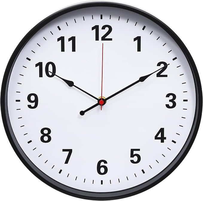 LEIKE Metal Wall Clock 12IN Black, Retro Silent Quartz Battery Operated by LEIKEWALLCLOCK