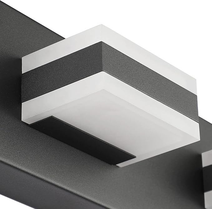 SOLFART Black Bathroom Vanity Light Fixtures Over Mirror LED Dimmable 3 Lights - Image 6