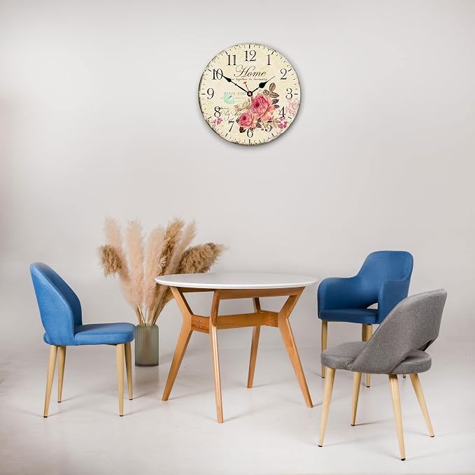 VIKMARI 14 Inch Wooden Wall Clock Art Hanging Clocks Silent Non-Ticking Wall - Image 4