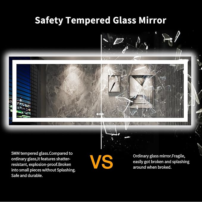 LOAAO 96X36 LED Bathroom Mirror - Image 8