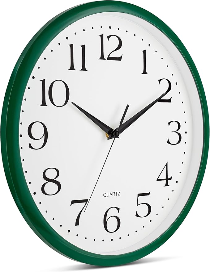Bernhard Products Hunter Green Wall Clock Silent Non Ticking - Image 2