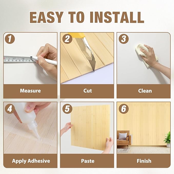 Natural Bamboo Wall Panel for Interior Wall Decor, Pole Wrap Wainscoting - Image 4