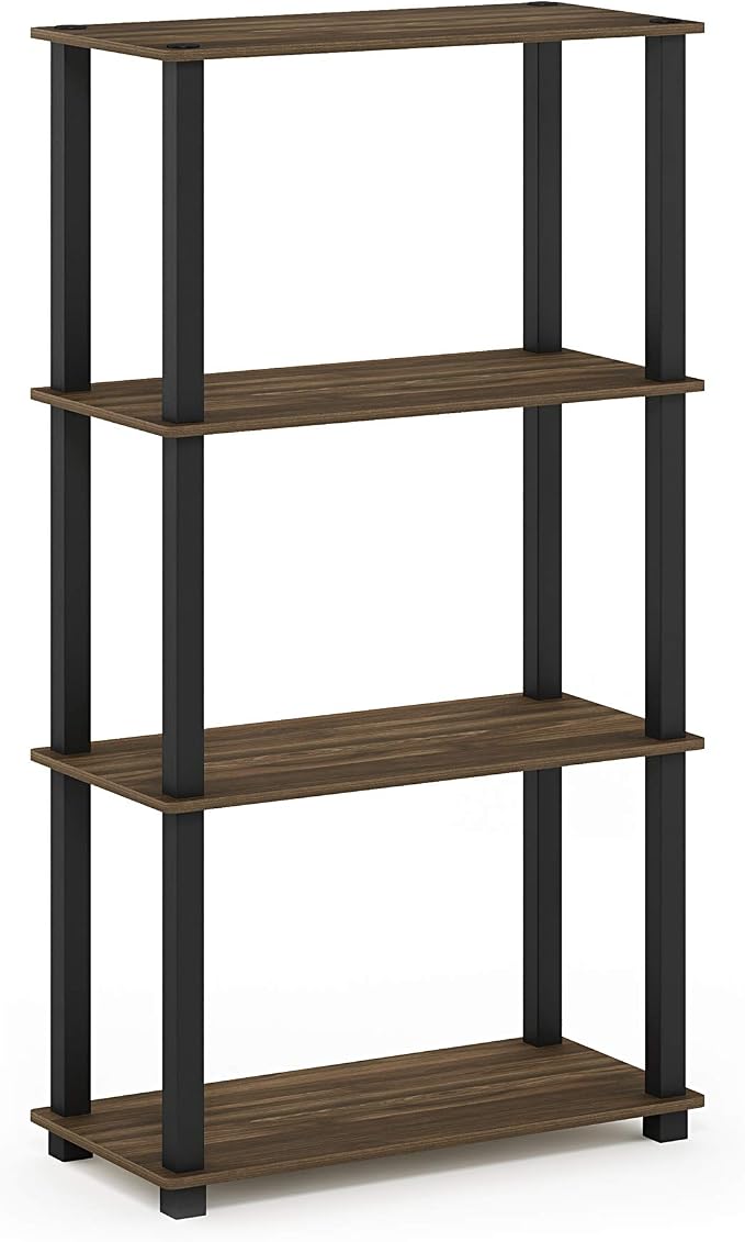 Furinno TURN-S-TUBE Storage Shelves, 4-Tier Book Shelf, Corner Shelf, Toolless - Image 4