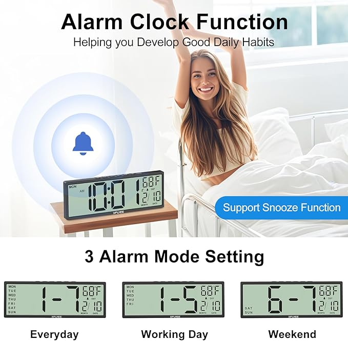 14.5'' Large Digital Wall Clock Battery Operated - Image 4