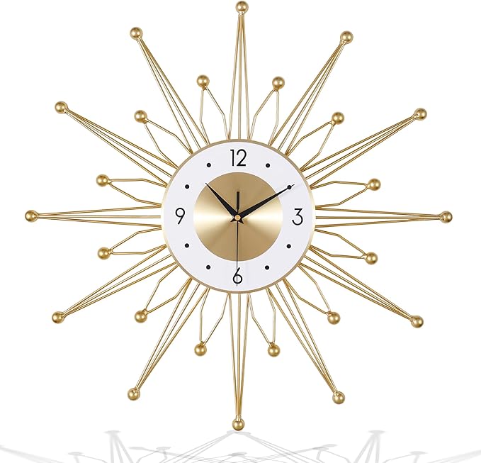 Lafocuse Silent 23 Inch Metal Large Gold Wall Clock - Image 5