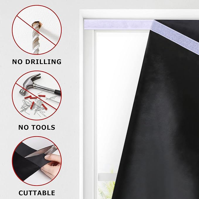 LazBlinds 100% Blackout Roller Shades, No Tools No Drill Cordless Blinds - Image 3