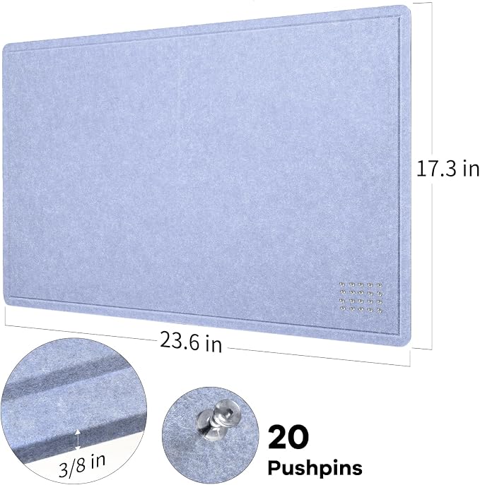 Lightomorrow Bulletin Board, 24 x 18 inches Felt Board Decorative Pin Board - Image 5