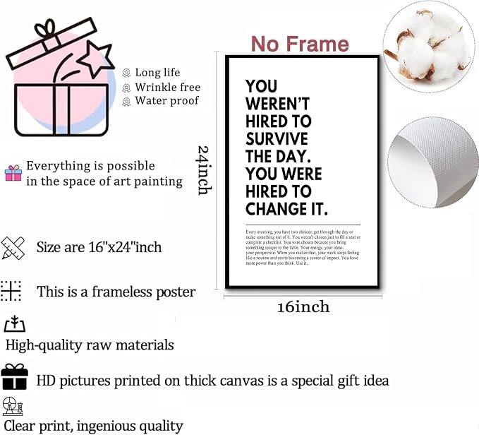 You Were Hired to Change It Motivational Wall Art Empowering Quote canvas wall - Image 5