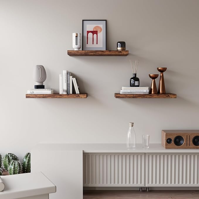 Upassion Floating Shelves for Wall Set of 3, Home Decor, Frame Display Wall - Image 2