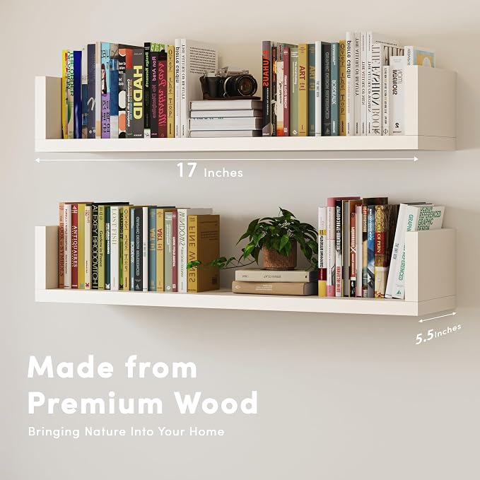 Wall Bookshelf, U Shaped Floating Bookshelf, Hanging Bookshelves - Image 4