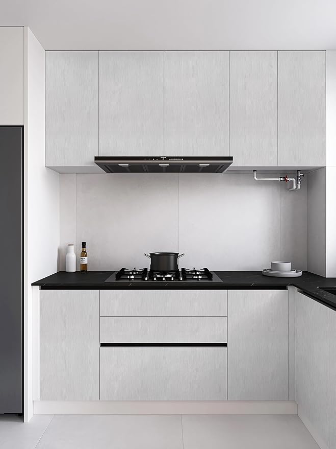 Heroad Peel and Stick Wallpaper Wood Contact Paper Wood Wallpaper Light Grey - Image 5