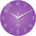XNM Large Wall Clock for Girls Room 20 Inch Purple Clock Battery Operated Glass by XNMwallclock