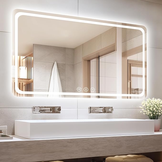 55" x 36" Led Bathroom Mirror by Lmsedf