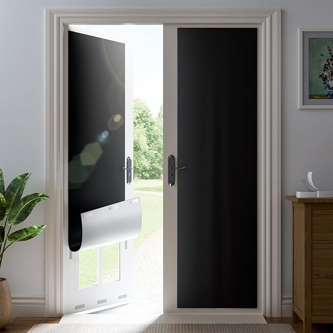 38" W x 84" L 100% Portable Blackout Curtains, Total Darkness No-Drill Black by ZELMINE